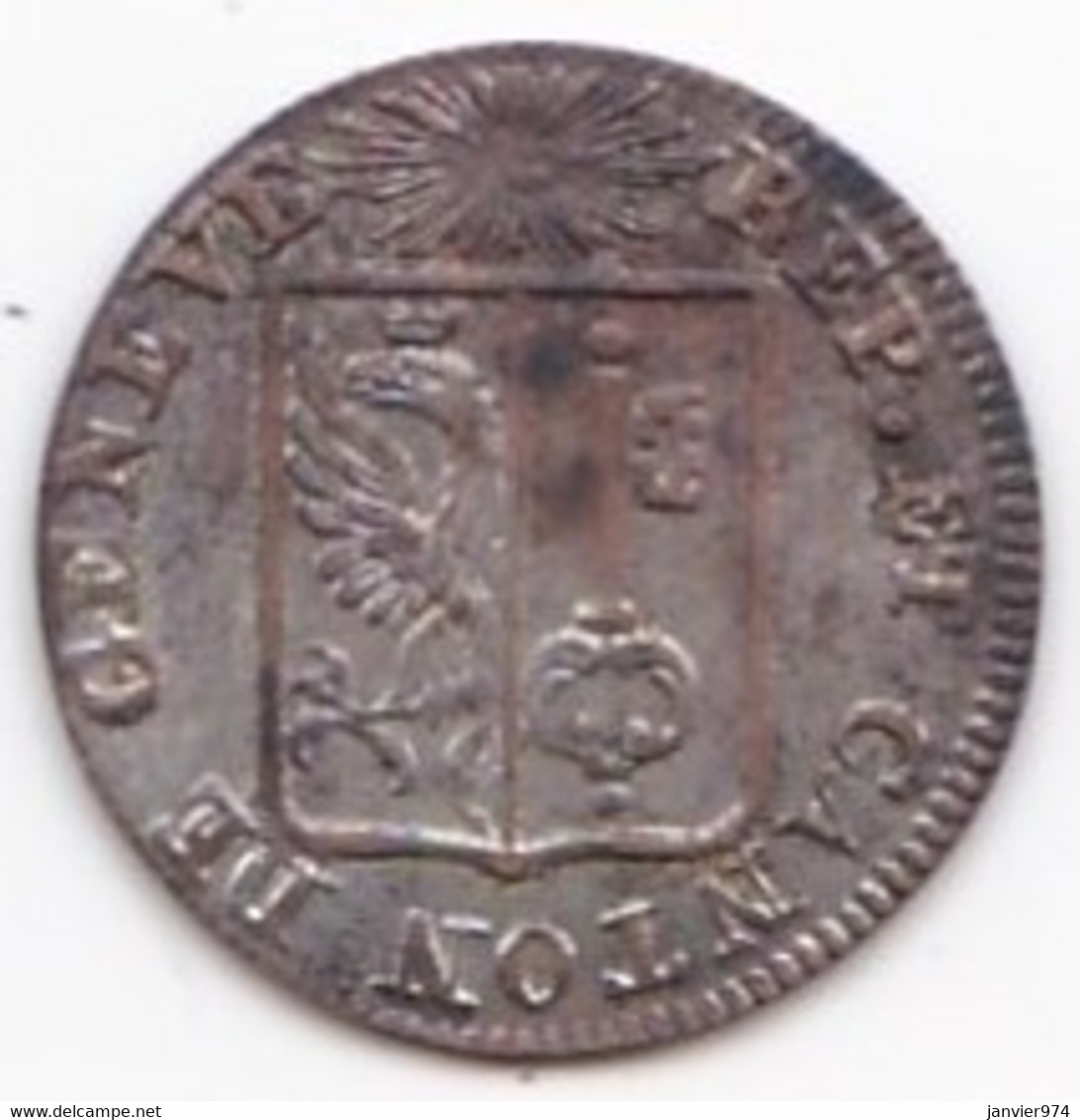 Canton De Genève. 1 Sol 1833, En Billon . KM# 120 - Système Monétaire 1814-1838