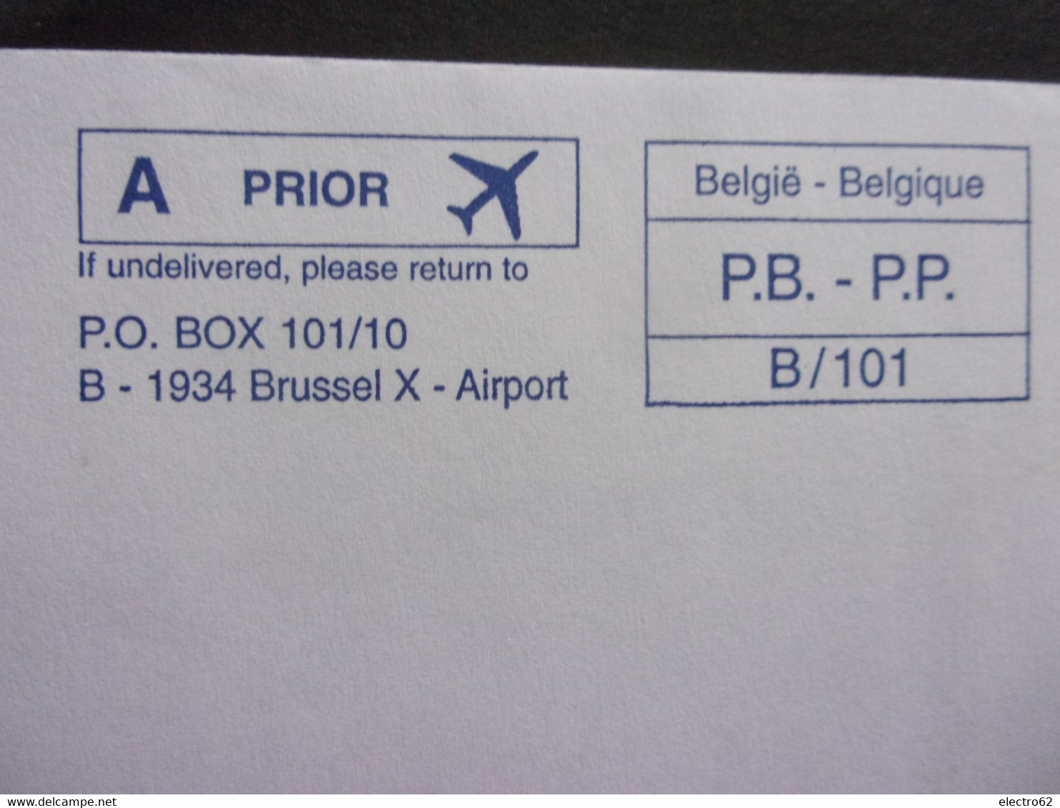 Belgique  B-1934 Brussel X -Airport  Belgie P.B.-P.P. Avion PanEuropean Publishing Company - Other & Unclassified