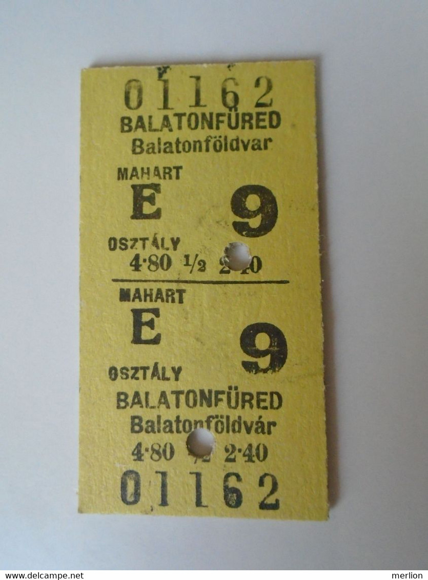 D190384 Edmondson Boat Ticket -  MAHART - Hungary -  1966 Balatonfüred - Balatonföldvár - Europa