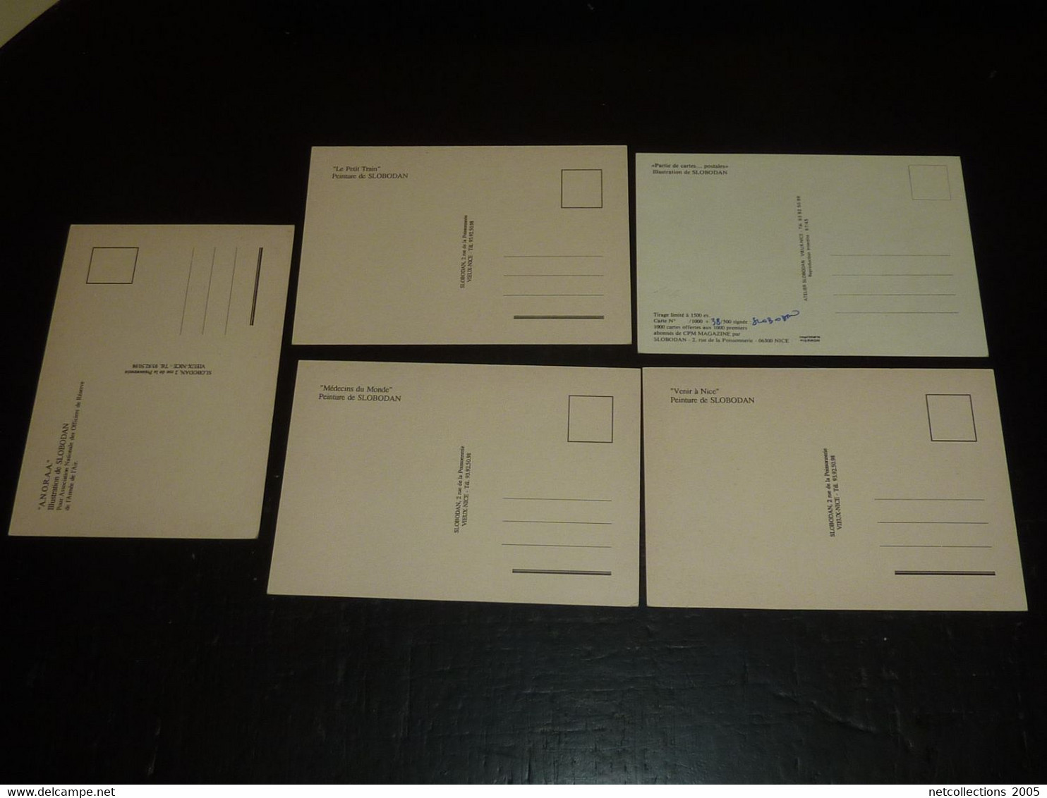 SLOBODAN; LOT DE 5 CARTES DONT UNE SIGNE ET LIMITEE A 500ex. - THEME ILLUSTRATEUR (C.B) - Slobodan