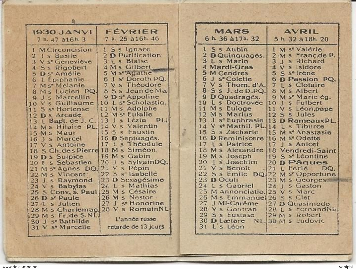 PETIT CALENDRIER PUBLICITAIRE COIFFEUR-PARFUMEUR P.NORMAND -LA ROCHE SUR YON -ANNEE 1930 - Small : 1921-40