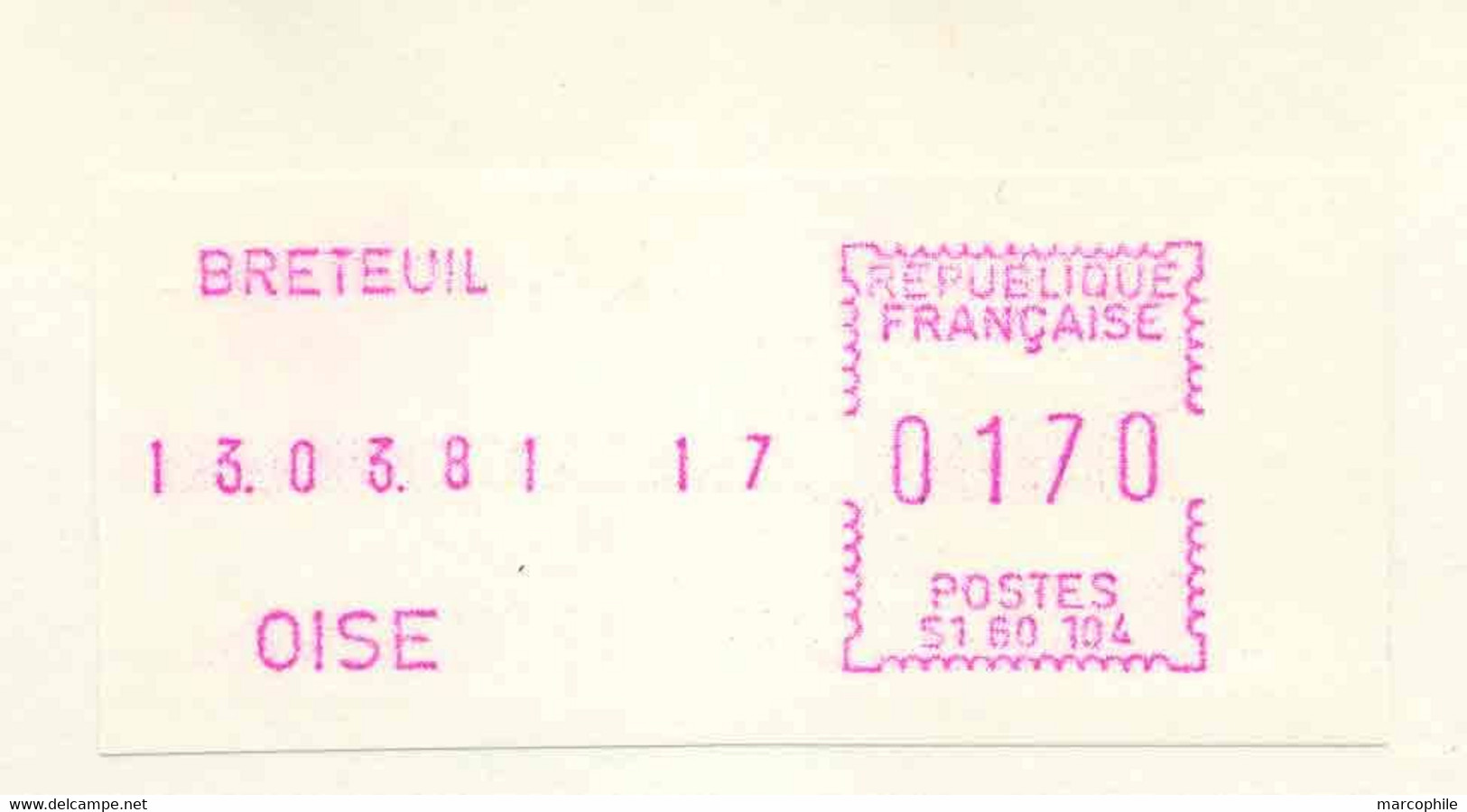 TIMBRE DE DISTRIBUTEUR - BRETEUIL - OISE / 1981 ENVELOPPE FDC POUR LA SUISSE (ref 9119c) - 1981-84 LS & LSA Prototypen
