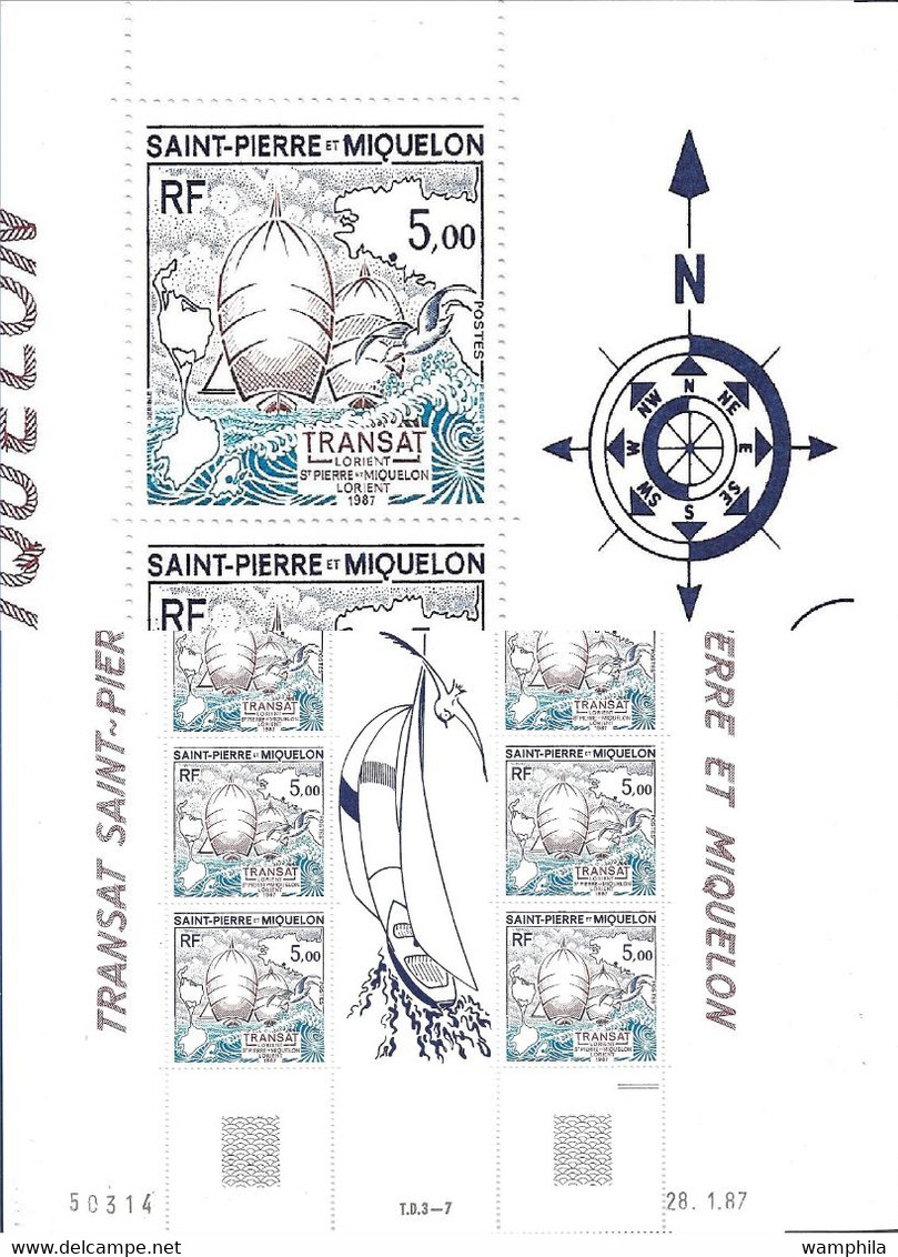 Saint-Pierre et Miquelon (N°487A, 2 feuilles),(492 et 494/495 par 1 feuille) cote 139€