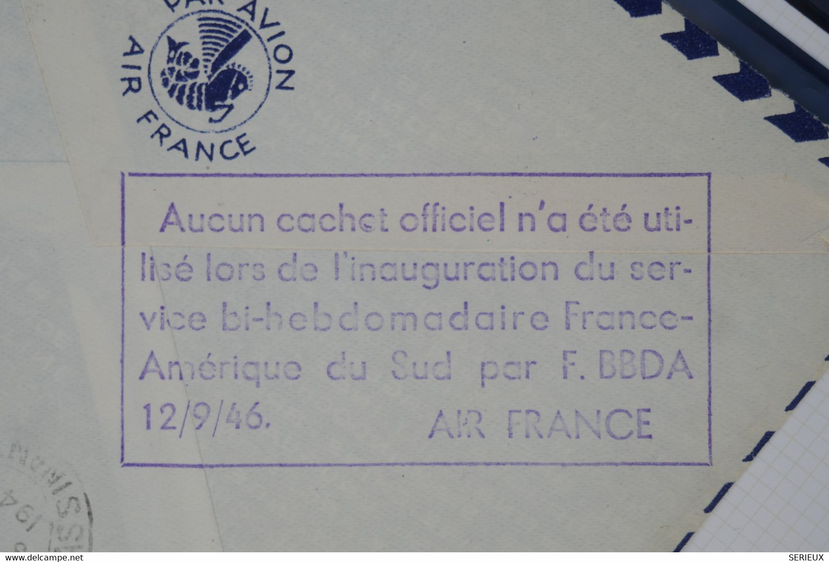 C1 FRANCE   BELLE LETTRE RECOM. 1946 PARIS RIO BRESIL++GRIFFE AU VERSO+AFFRANC. PLAISANT - 1960-.... Briefe & Dokumente