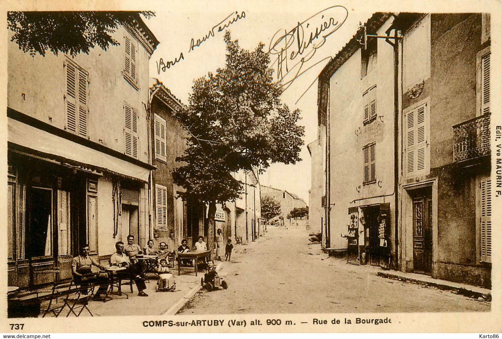 Combs Sur Artuby * Rue De La Bourgade * Café - Comps-sur-Artuby