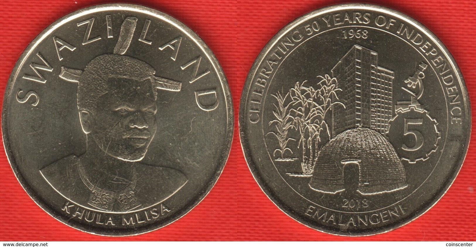 Swaziland 5 Emalangeni 2018 "Golden Jubilee, Independence" UNC - Swaziland