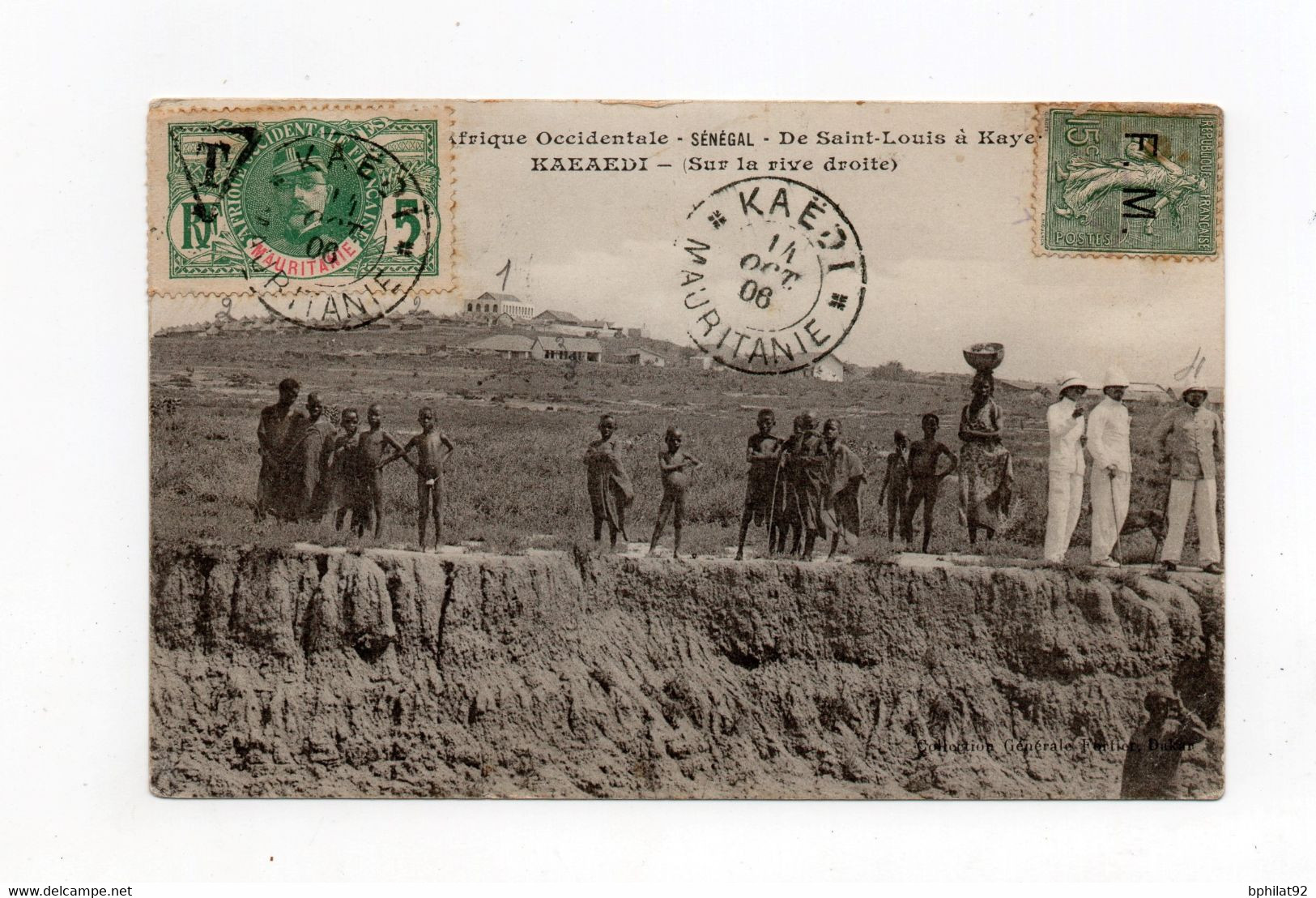 !!! MAURITANIE, TAXE N°1 SUR CPA DE 1906, CACHET DE KAEDI POUR GRENOBLE - Lettres & Documents