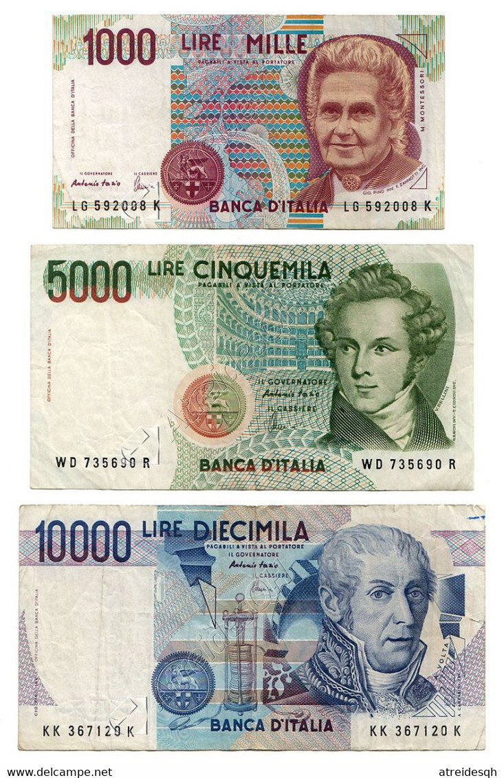 [Q] Italy 1984-1990: Lot Of 3 Banknotes - Verzamelingen