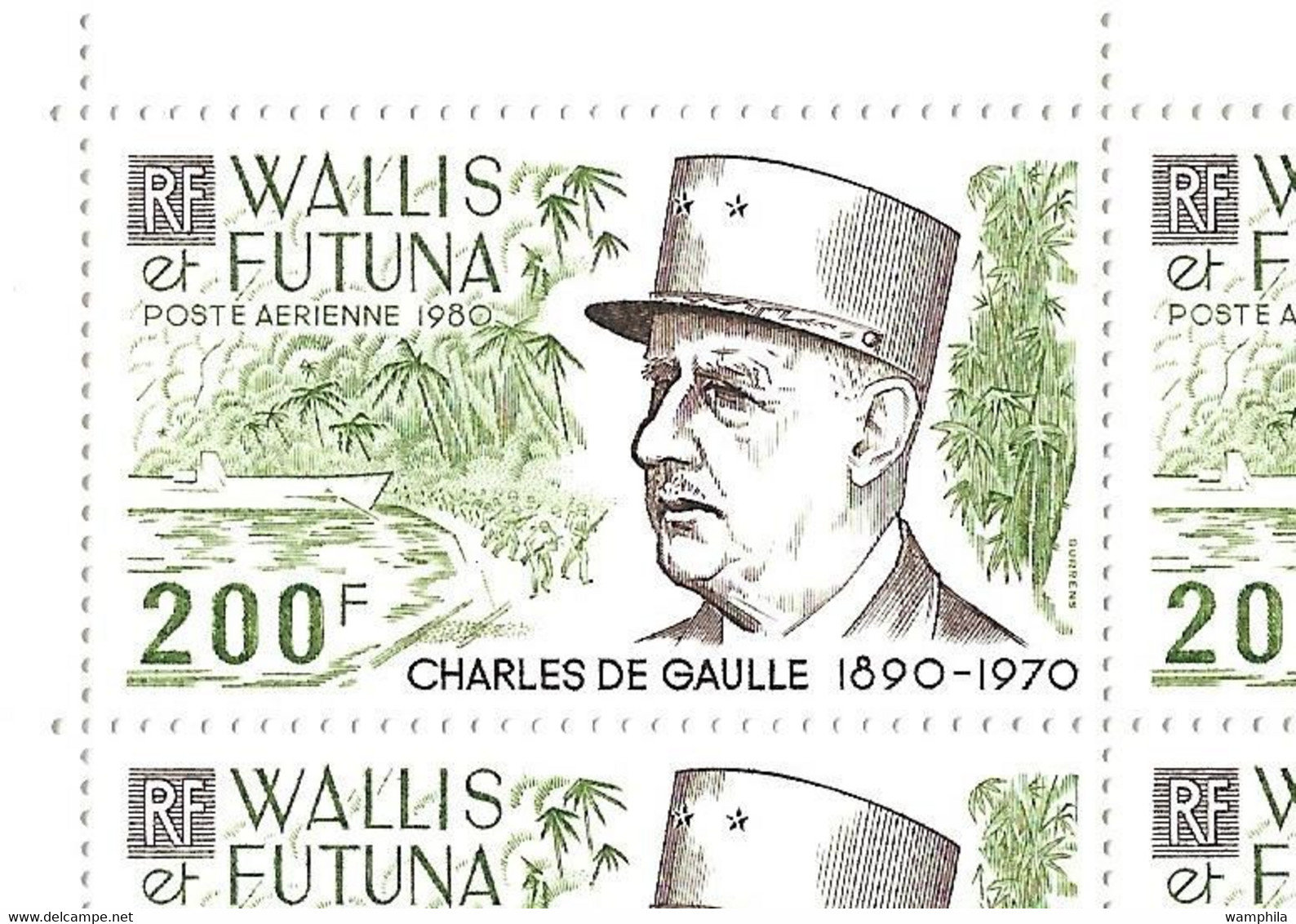 Wallis Et Futuna P.A N°106** Charles De Gaulle Une Feuille De 25 Timbres. Cote 267.50€ - Collections, Lots & Séries