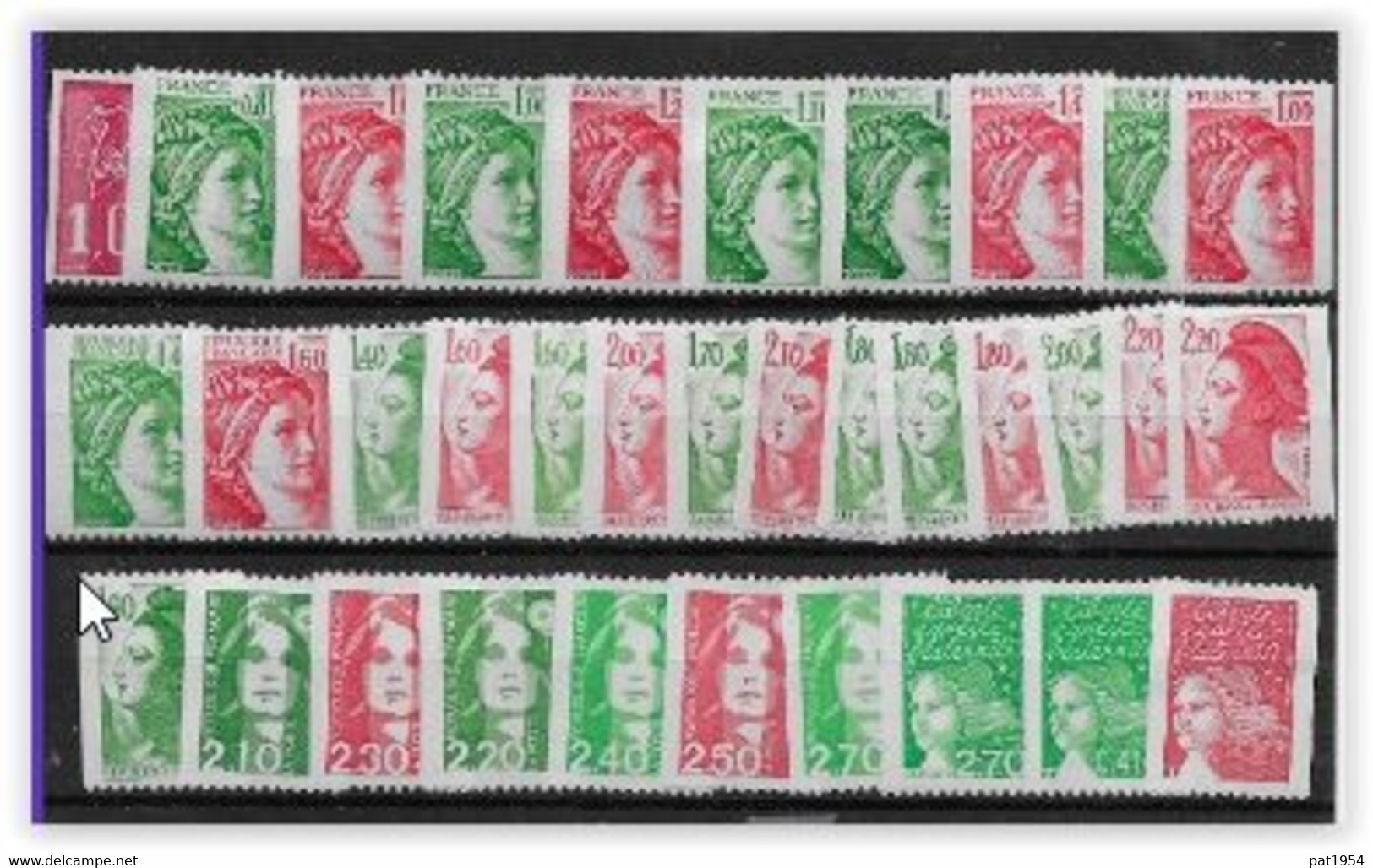 Lot De 34 Timbres Issus De Roulettes Avec N° Rouge Au Verso Tous Différents Cote 88 Euros - Roulettes