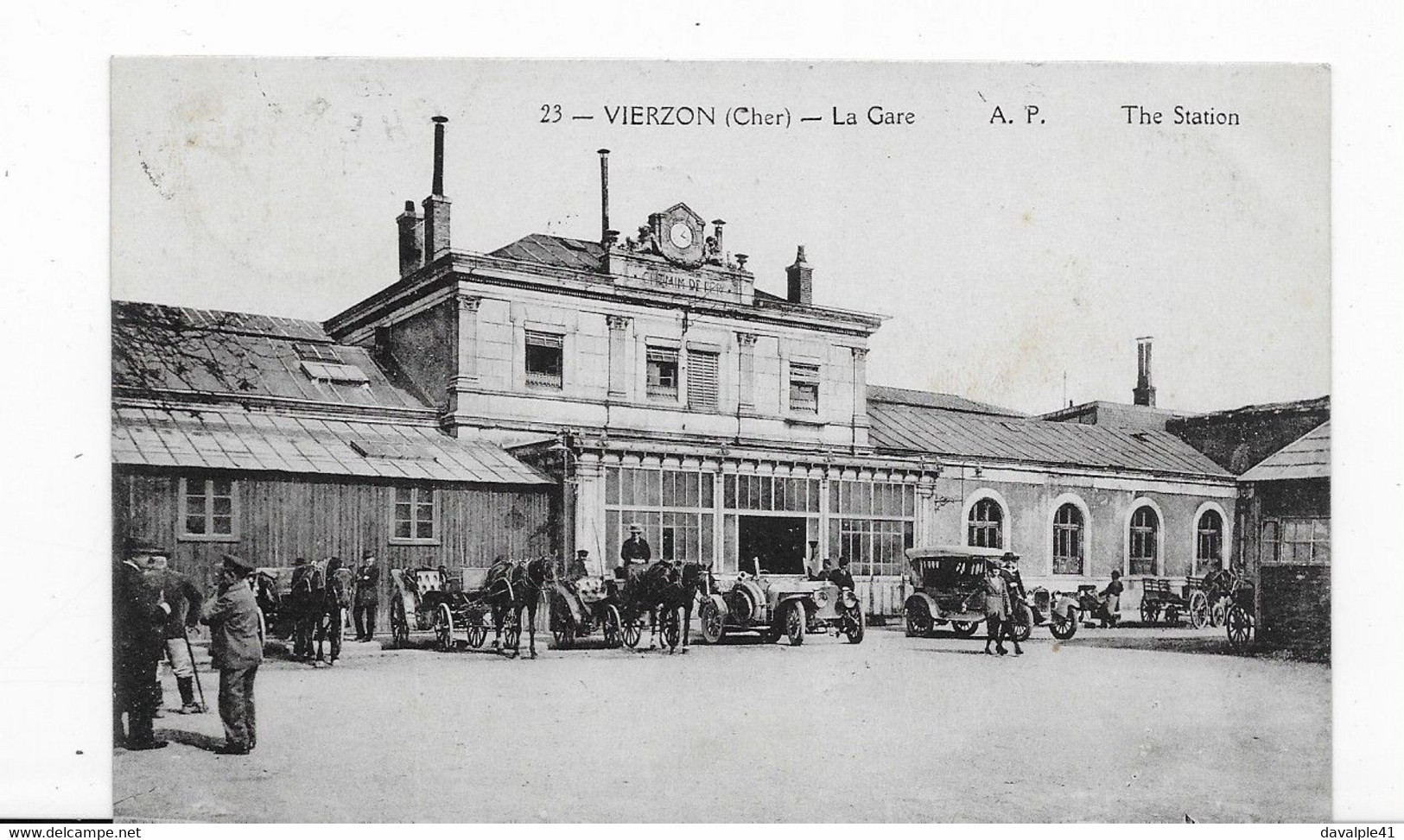 18  VIERZON  LA GARE    ECRITE  BON ETAT 2 SCANS - Thaumiers