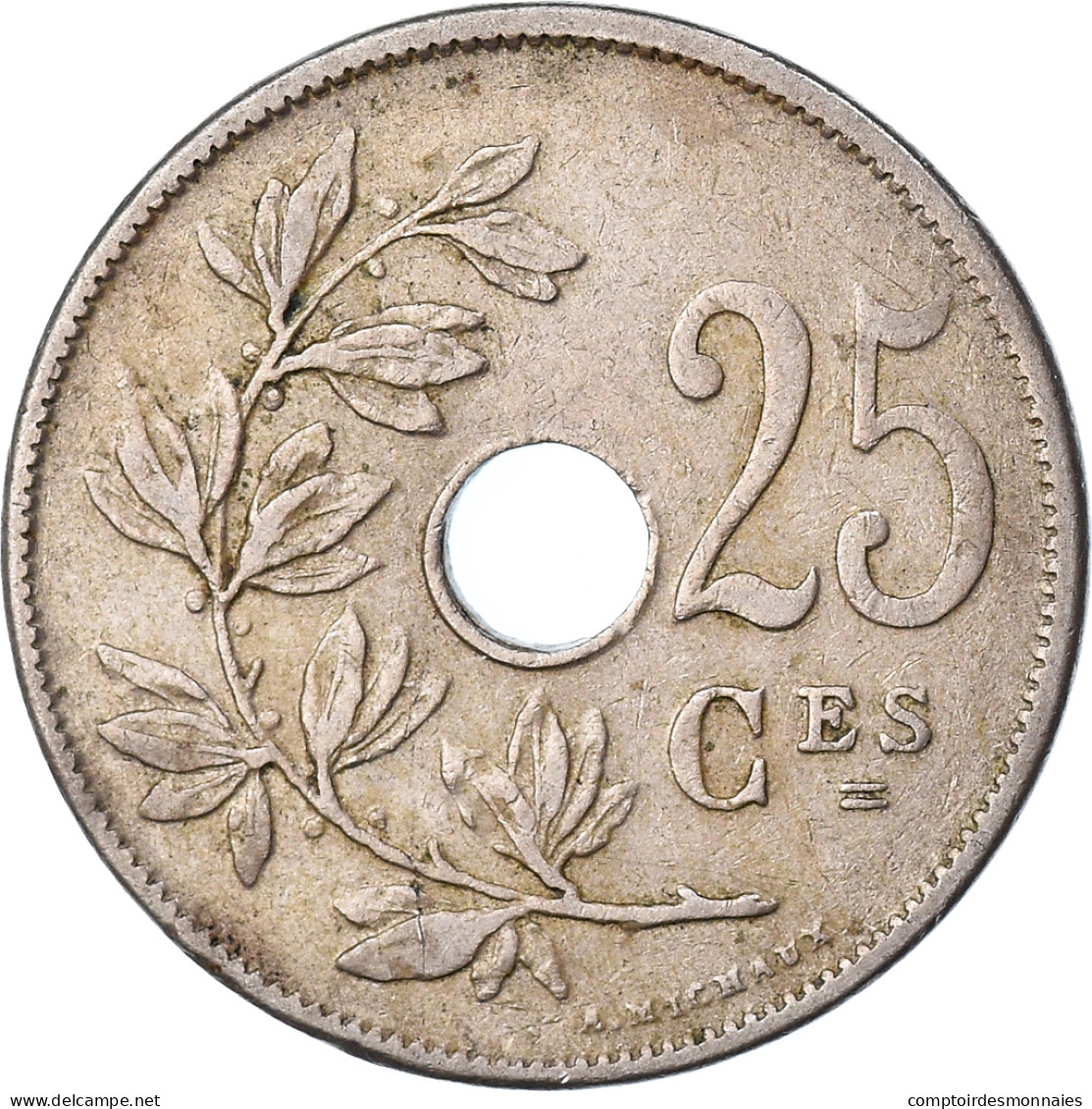 Monnaie, Belgique, 25 Centimes, 1909, TTB, Cupro-nickel, KM:62 - 25 Cent