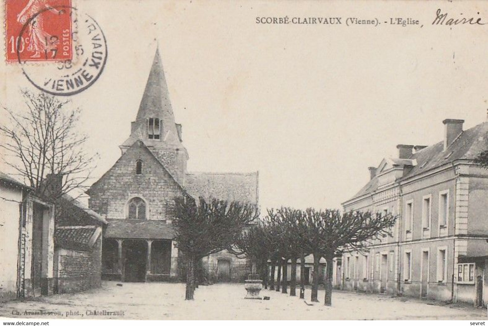 SCORBE CLAIRVAUX. - L'Eglise. Cliché RARE - Scorbe Clairvaux