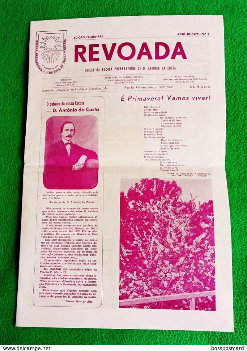 Almada - Jornal Revoada Nº 9, Abril De 1972 - Escola Preparatória De D. António Da Costa - Imprensa - Portugal - Allgemeine Literatur