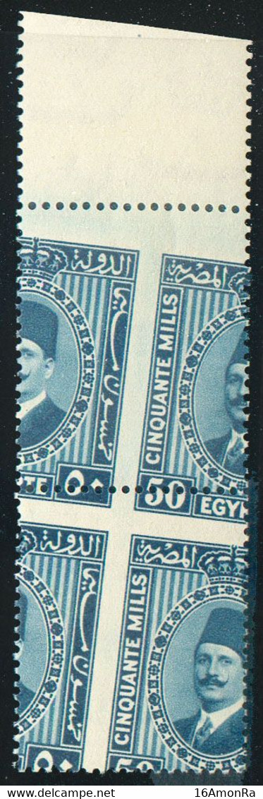 FOUAD I 50p. Blue-green En Paire Sheet Margin MISPERFORATION  Mnh, Xx.  Superbe - 19422 - Ungebraucht