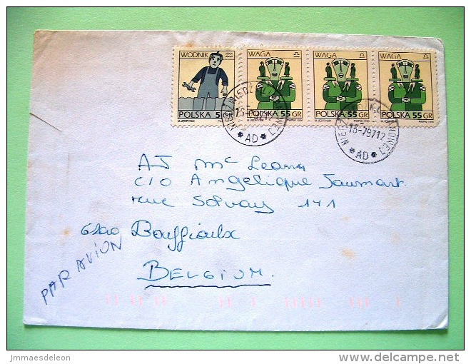 Poland 1997 Cover To Belgium - Zodiac - Aquarius Libra - Lettres & Documents