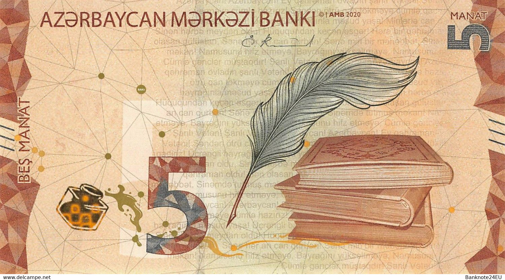 Azerbaijan 5 Manat 2020 Unc Pn 39 - Azerbeidzjan