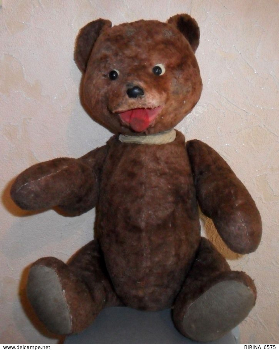 Bear. Bear. PLUSH. USSR. 1940-1950, 44-45 Cm. DISCS. - 3-87-i - Peluche