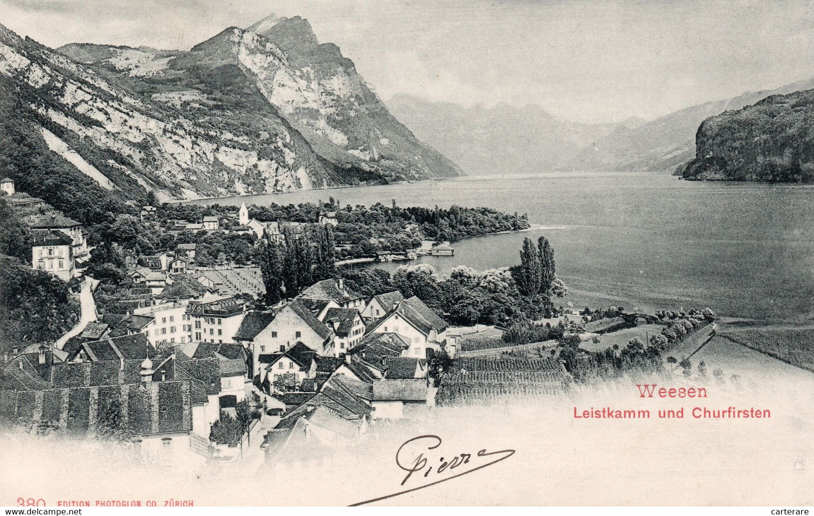 SUISSE,SCHWEIZ,SVIZZERA,SWITZERLAND,HELVETIA,SWISS ,SAINT GAL,SAINT GALLEN,WEESEN,1900,SEE GASTER - St. Gallen