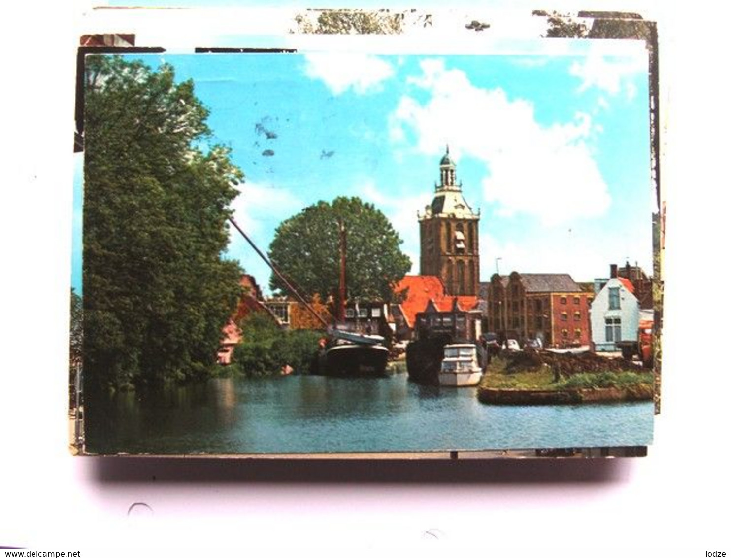 Nederland Holland Pays Bas Meppel Panorama Met Stoombootkade, Boten En Kerktoren - Meppel