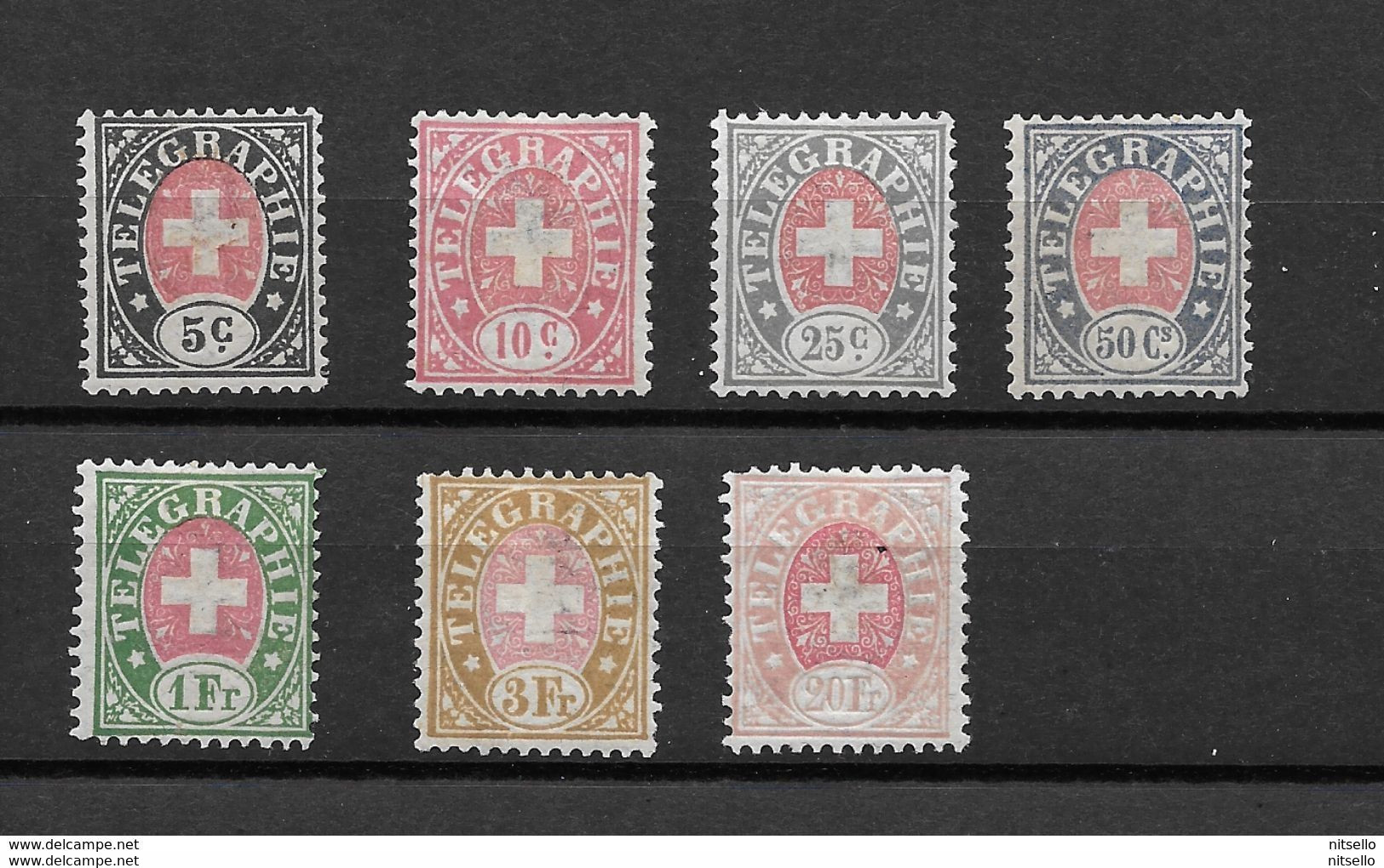 LOTE 1376  ///  (C130)  SUIZA TELEGRAFOS 1/6 + 8   *MH - Telegraafzegels