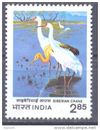 1983. India, Birds, Siberian Crane, 1v, Mint/** - Nuevos