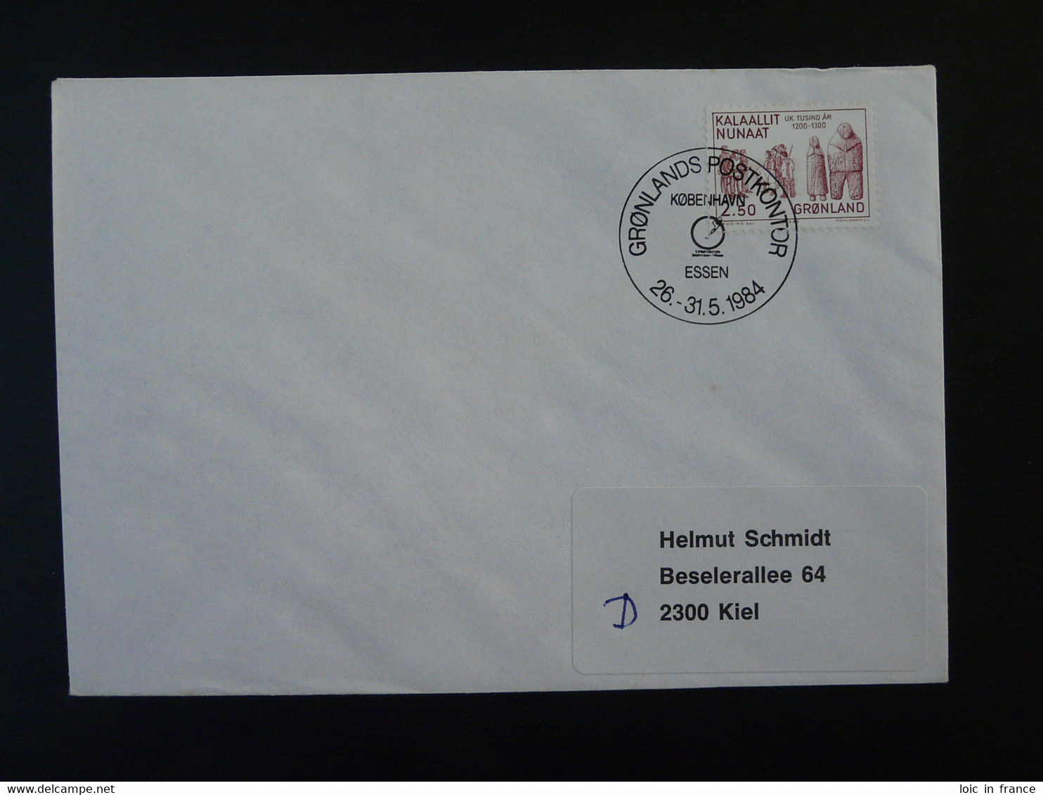 Lettre Cover Obliteration Postmark Essen 1984 Groenland Greenland (ex 7) - Storia Postale