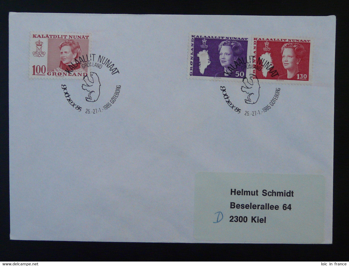 Lettre Cover Obliteration Postmark Gothex 1985 Goteborg Groenland Greenland (ex 1) - Storia Postale