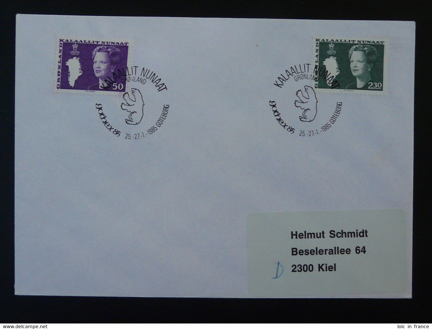 Lettre Cover Obliteration Postmark Gothex 1985 Goteborg Groenland Greenland (ex 2) - Storia Postale