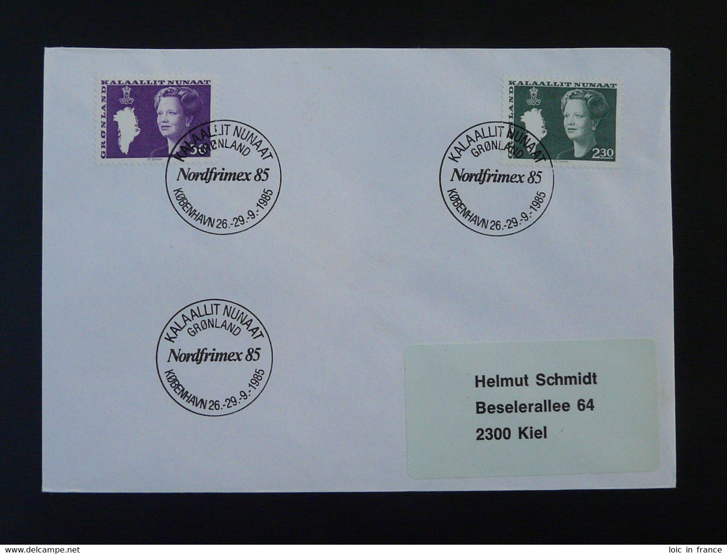 Lettre Cover Obliteration Postmark Nordfrimex 1985 Copenhagen Groenland Greenland (ex 2) - Marcophilie