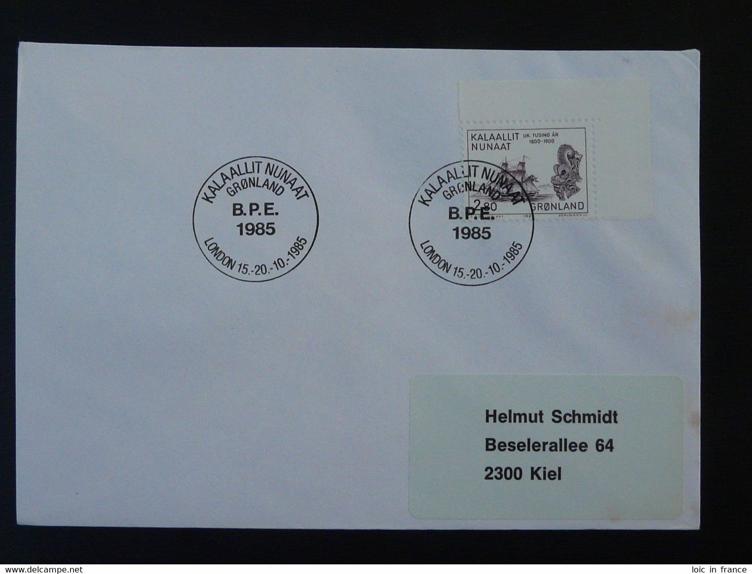 Lettre Cover Obliteration Postmark BPE 1985 London Groenland Greenland (ex 2) - Storia Postale