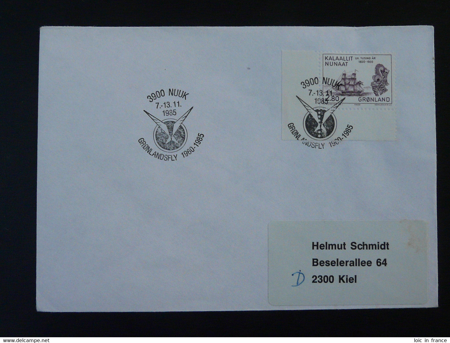 Lettre Cover Obliteration Postmark Gronlandsfly Groenland Greenland 1985 (ex 5) - Postmarks