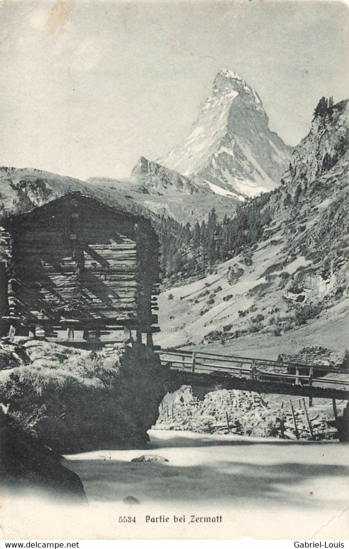 Partie Bei Zermatt Cervin Matterhorn Mazot Valaisan 1907 - Zermatt