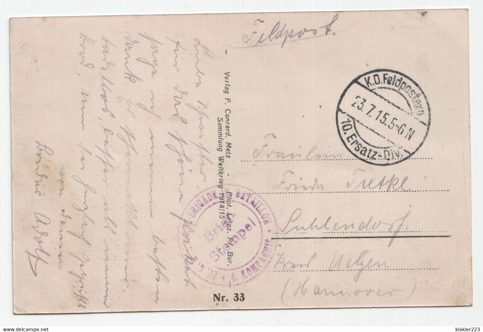 Hattonville. Jahr 1915 // Feldpost - Vigneulles Les Hattonchatel