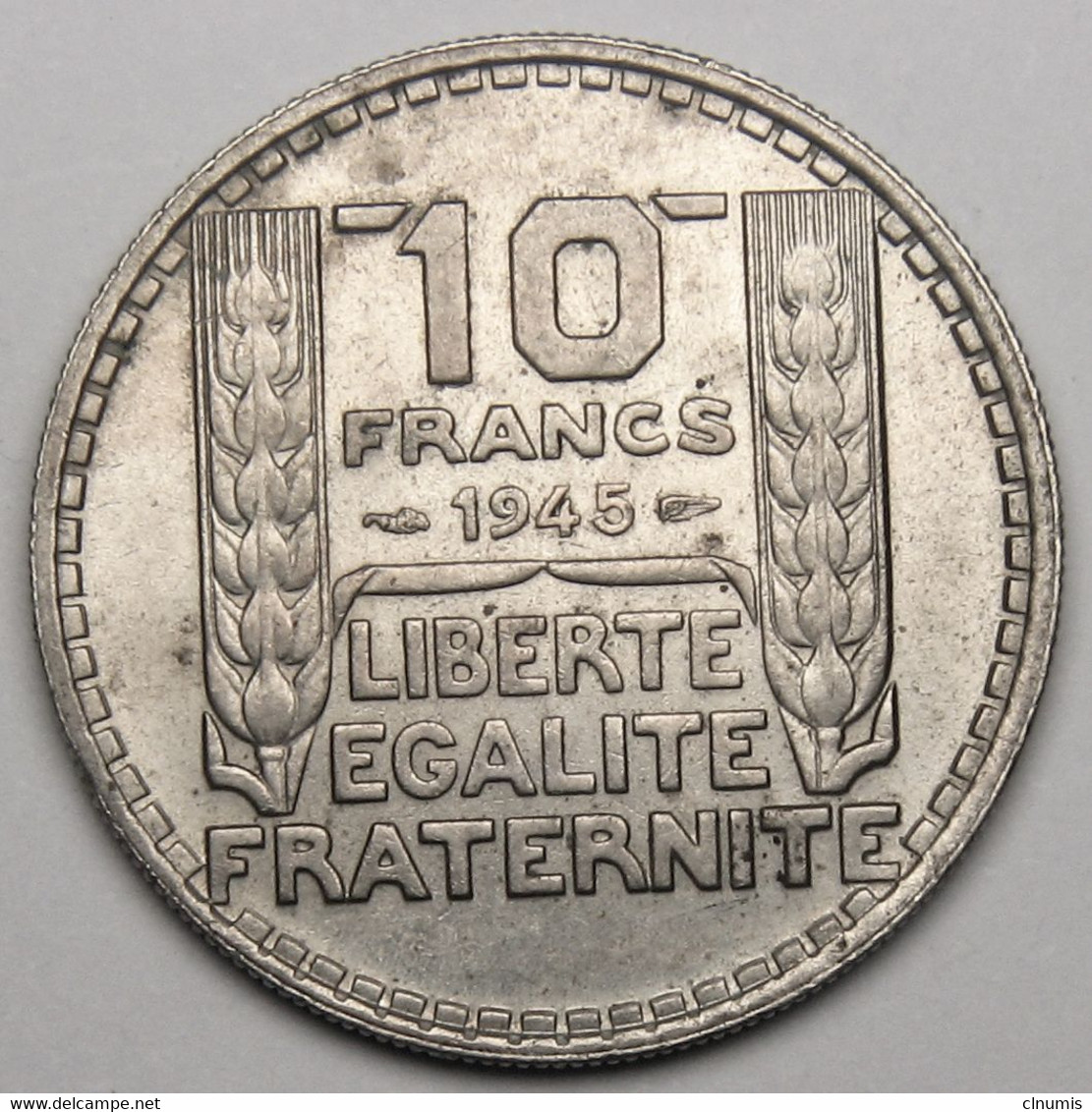 10 Francs Turin Grosse Tête, Rameaux Longs, 1945, Cupro-nickel - Gouvernement Provisoire - 10 Francs