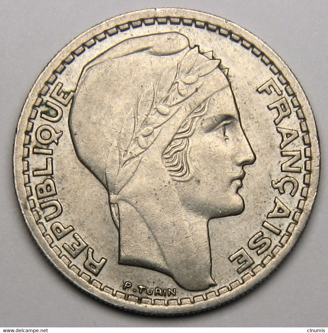 10 Francs Turin Grosse Tête, Rameaux Courts, 1947 B (Beaumont-le-Roger), Cupro-nickel - Gouvernement Provisoire - 10 Francs