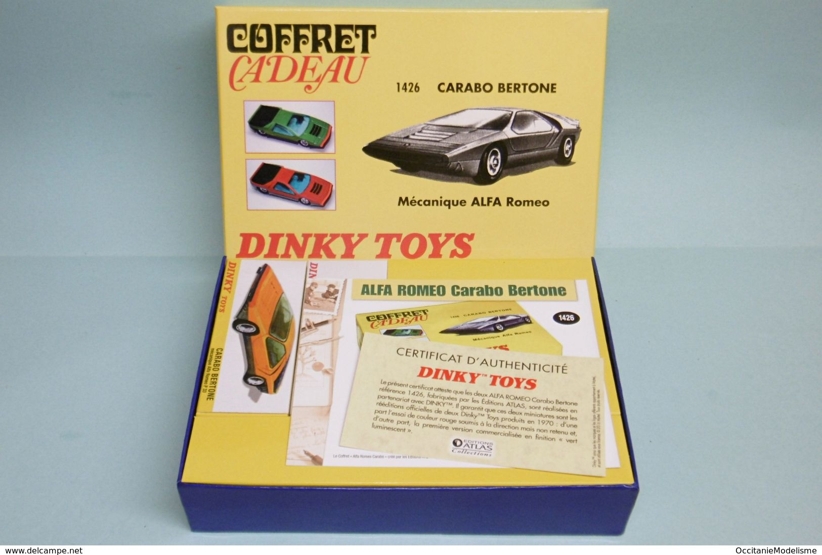 Dinky Toys / Atlas - Coffret 2 CARABO BERTONE 1970 Mécanique Alfa Roméo Réf. 1426 Neuf NBO 1/43 - Dinky