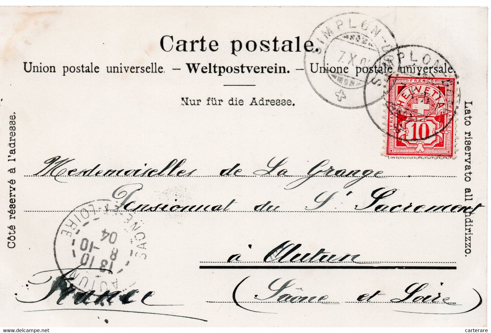 SUISSE,HELVETIA,SWISS,SWITZERLAND,SCHWEIZ,SVIZZERA,VALAIS,BRIGUE,SIMPLON,1904,HOTEL DE LA POSTE,ATTELAGE,RARE - Brigue-Glis 