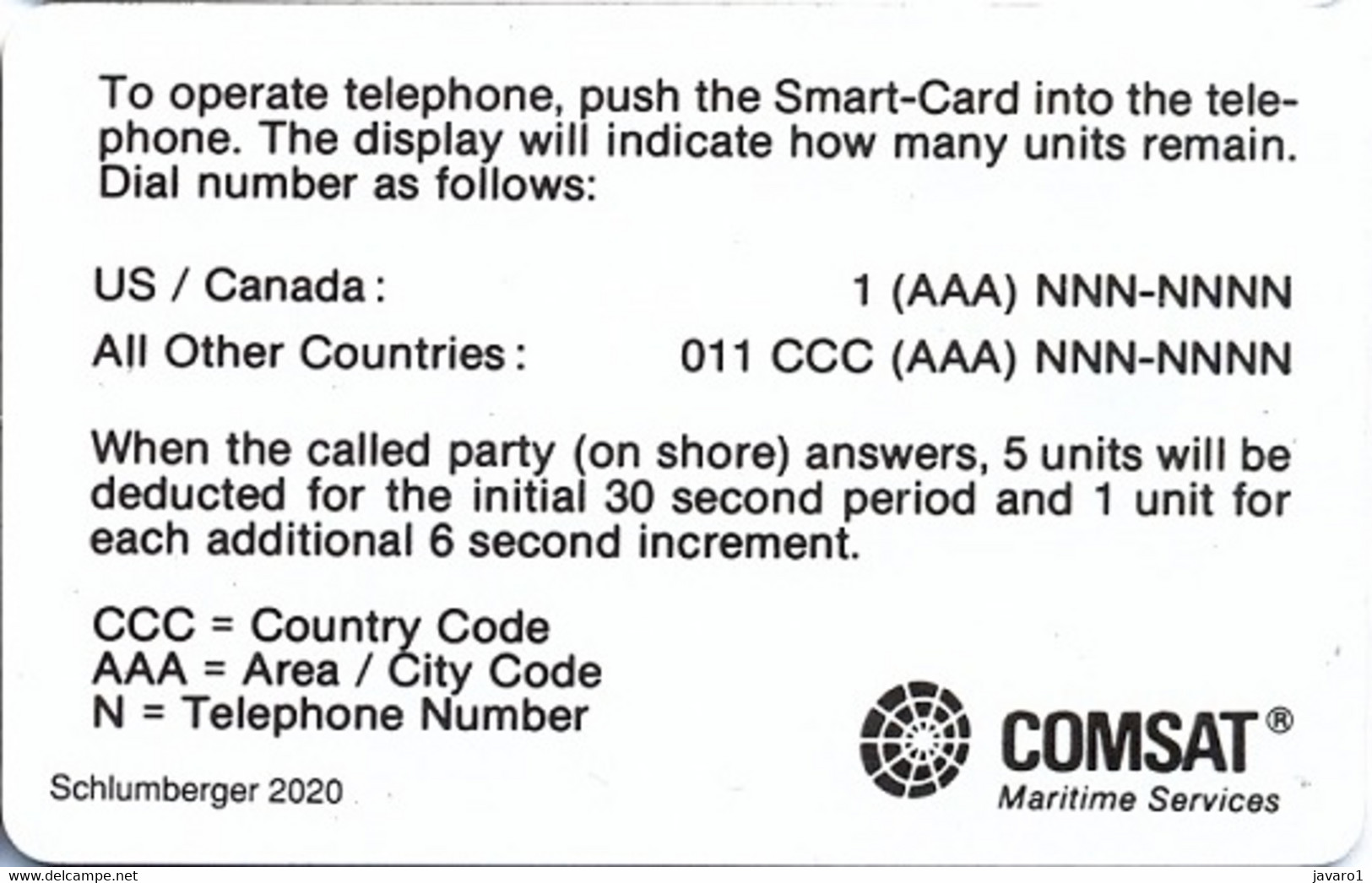 COMSAT : COM11C 50u COMSAT SI-5 SB DARK BLUE (2020) USED - Chipkaarten