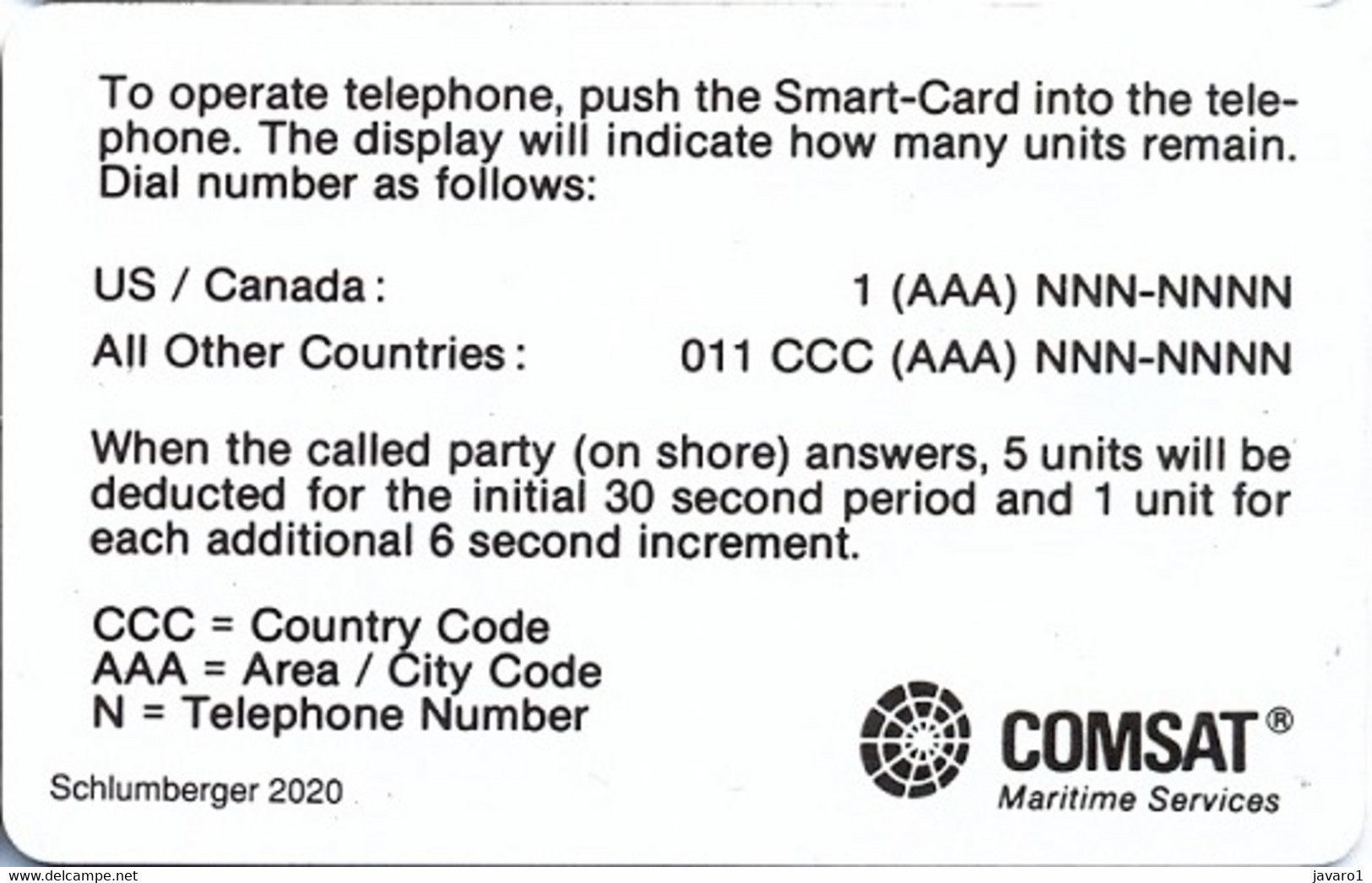 COMSAT : COM11C 50u COMSAT SI-5 SB DARK BLUE (2020) USED - [2] Chip Cards