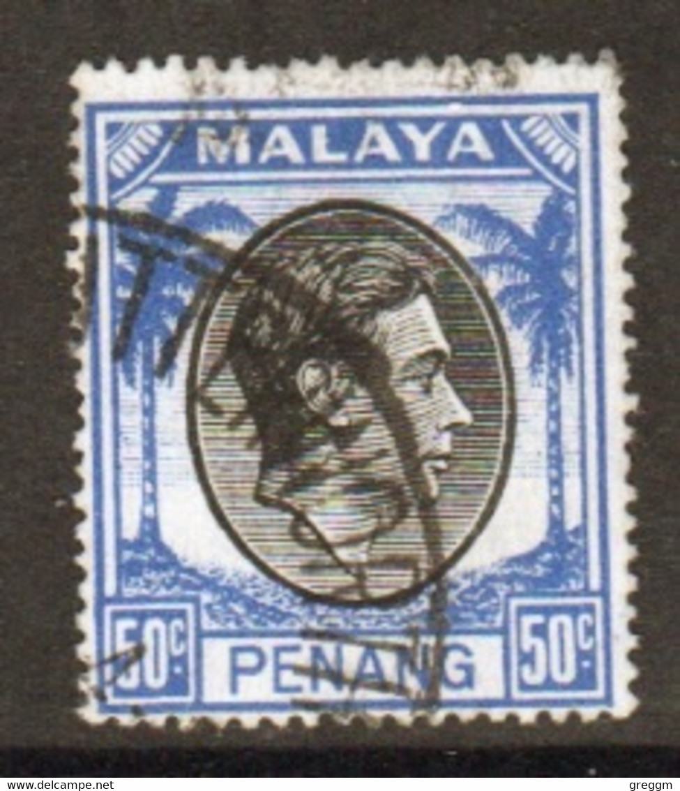 Malaya Penang 1949 George VI Single 50c Definitive Stamp In Fine Used - Penang