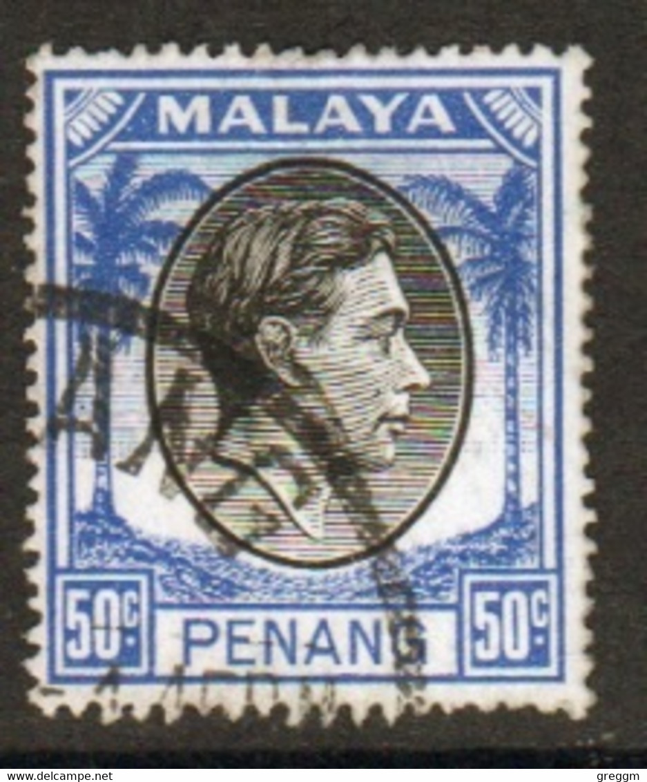 Malaya Penang 1949 George VI Single 50c Definitive Stamp In Fine Used - Penang