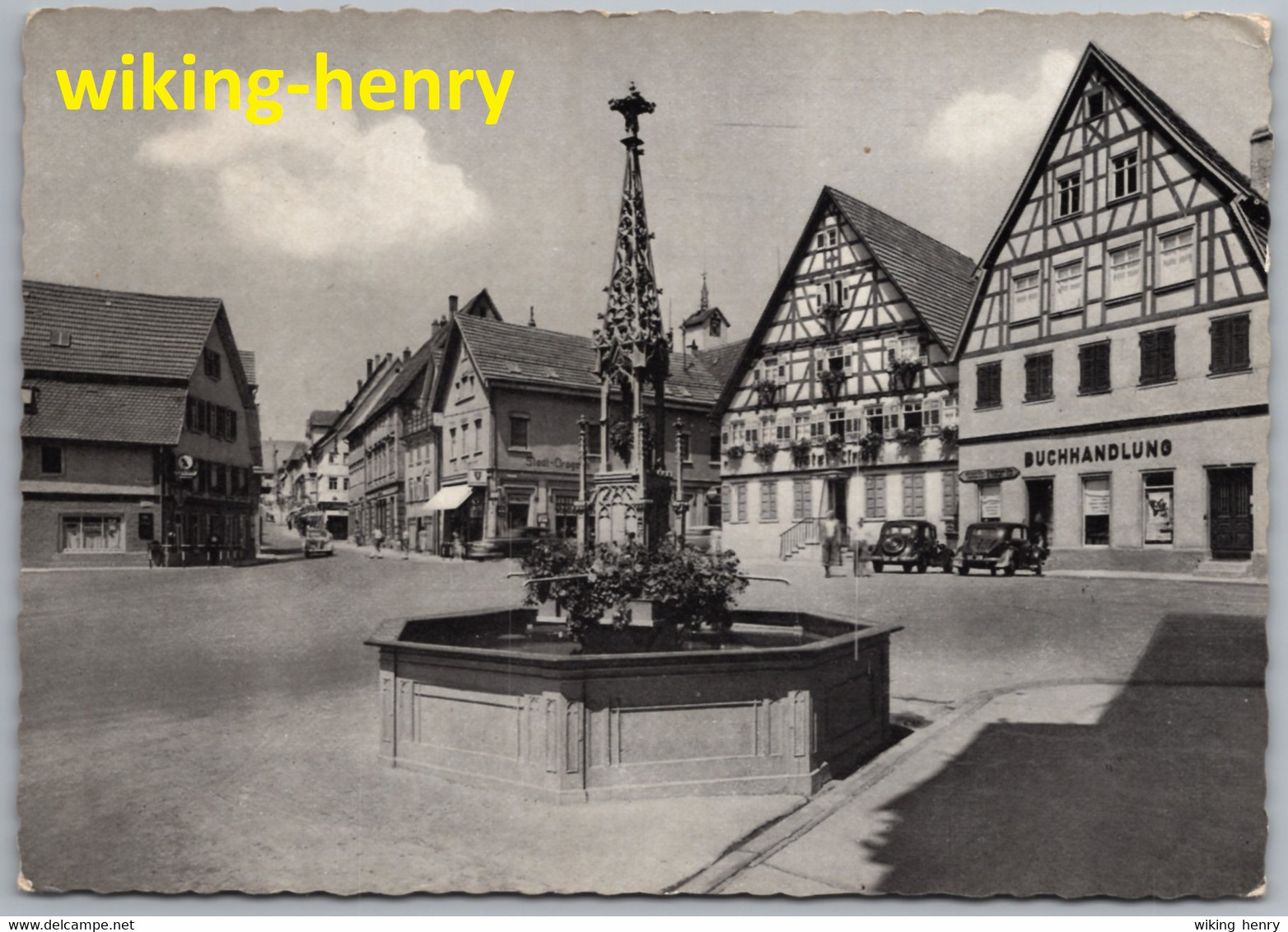 Albstadt Ebingen - S/w Postbrunnen 1   Mit Buchhandlung Hotel Linde Und Stadt Drogerie - Albstadt