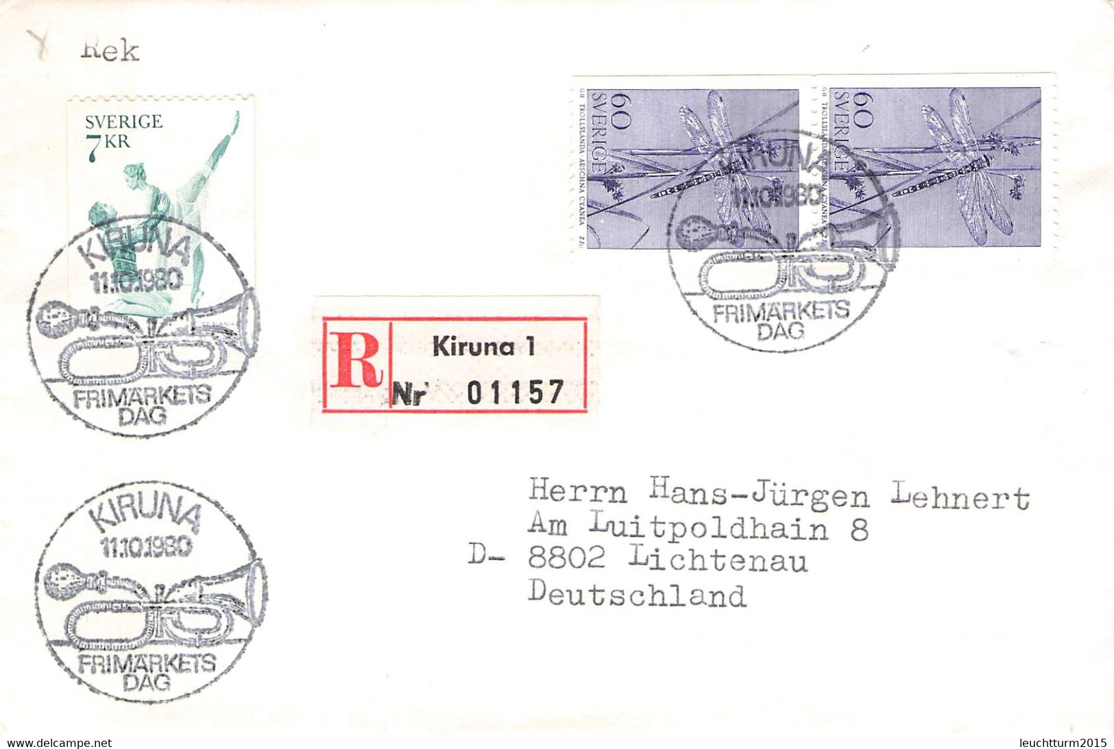 SWEDEN - REGISTERED MAIL 1980 KIRUNA > GERMANY / ZL271 - Lettres & Documents