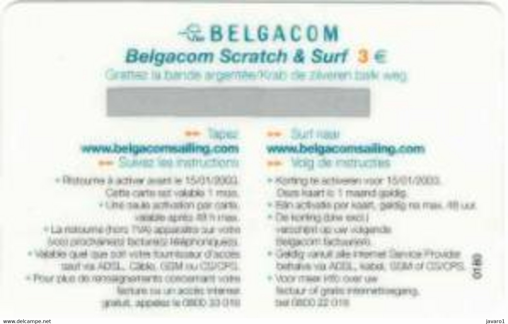 BEL_SURF : BSCR20 3 EUR Www Belgacomsailing.com Sailing Race MINT Exp: 15/01/2003 - Te Identificeren