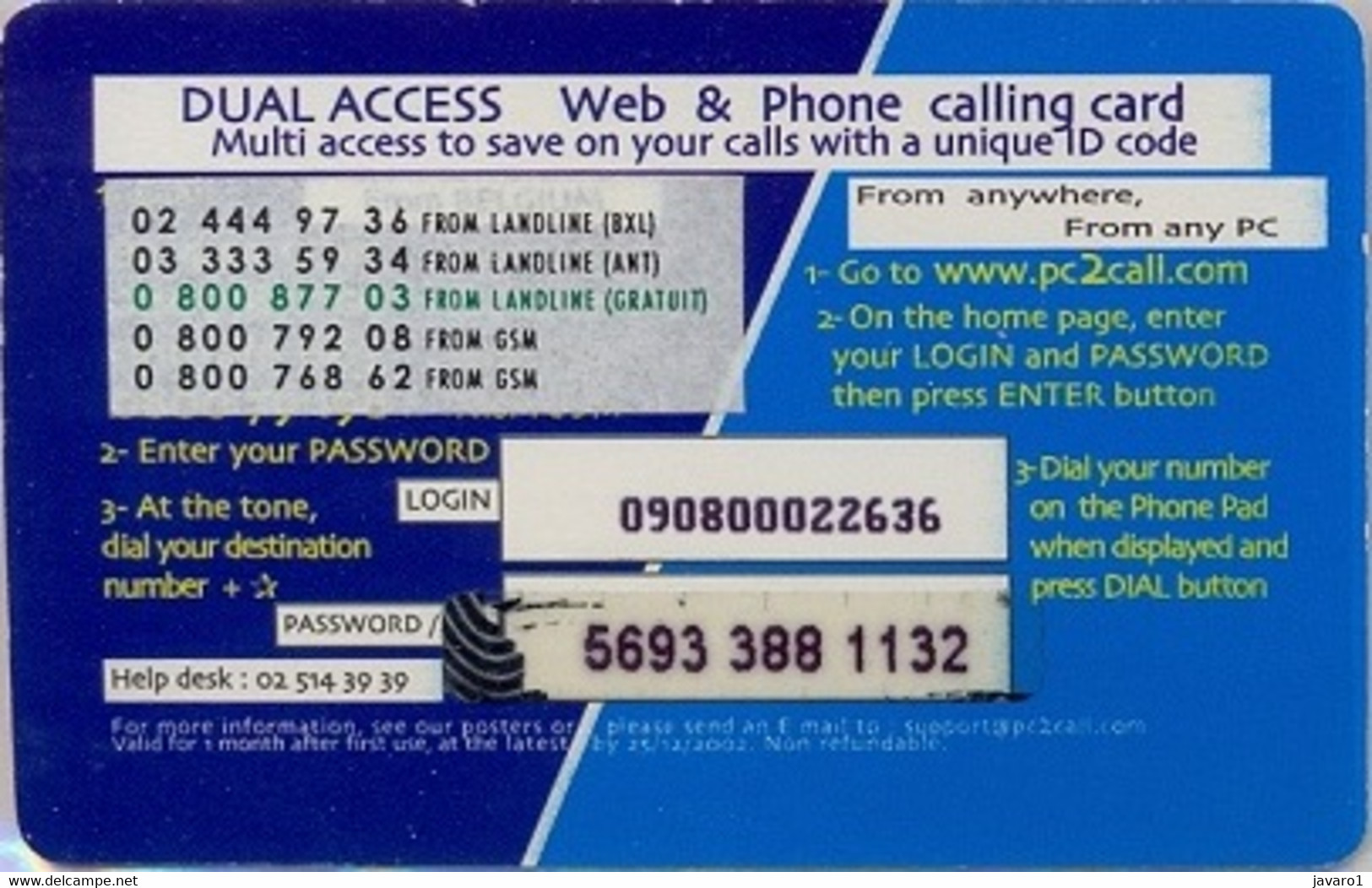 BELGIUM : BEL71 200fb E4.96 DUAL Access (+ Sticker) USED - Te Identificeren