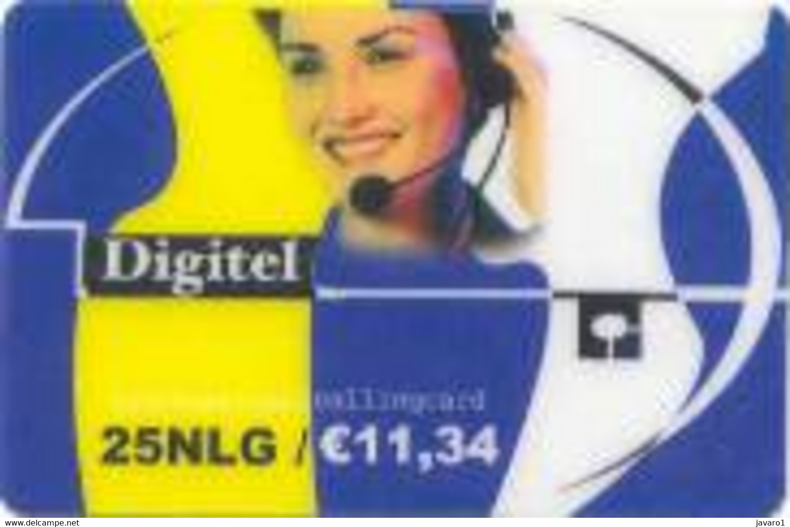 NETHERLAND : NED22 25NLG/e 11,34 DIGITEL Web+Phoning/YELLOW+GREEN Rev USED - Da Identificare