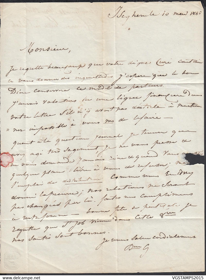 Belgique 1845- Précurseur D' Izegem à Destination Anvers...............(DD) DC-10896 - Andere & Zonder Classificatie