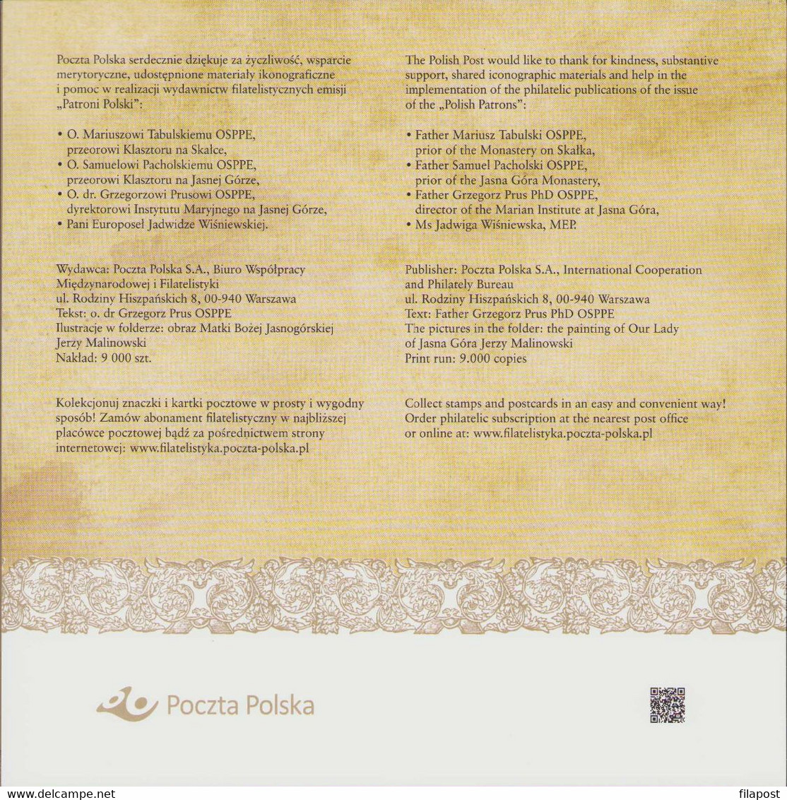 Poland 2022 / Patrons Of Poland - Our Lady Of Jasna Gora, Black Madonna Of Czestochowa, Pauline Monastery / Folder New! - Markenheftchen