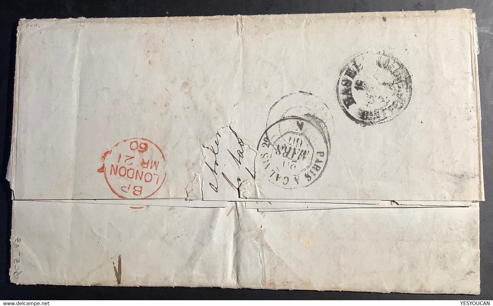 ST GALLEN 1860 Strubel Brief Unterfrankiert>Penrith Cumbria GB Via France(Schweiz Postvertragstempel Cover Lettre - Brieven En Documenten